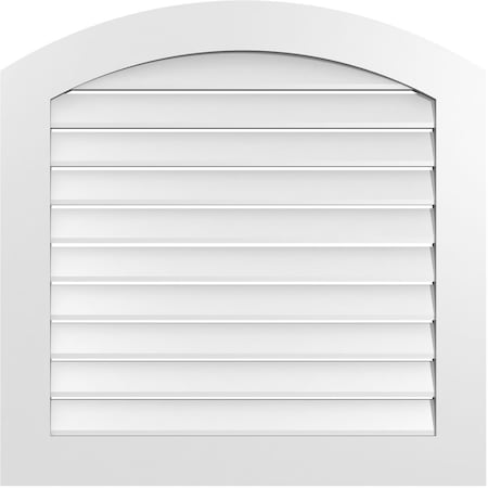 Ekena Millwork Arch Top Surface Mount PVC Gable Vent: Non-Functional, w/ 3-1/2"W x 1"P Standard Frame, 32"W x 42"H GVPAR32X4201SN
